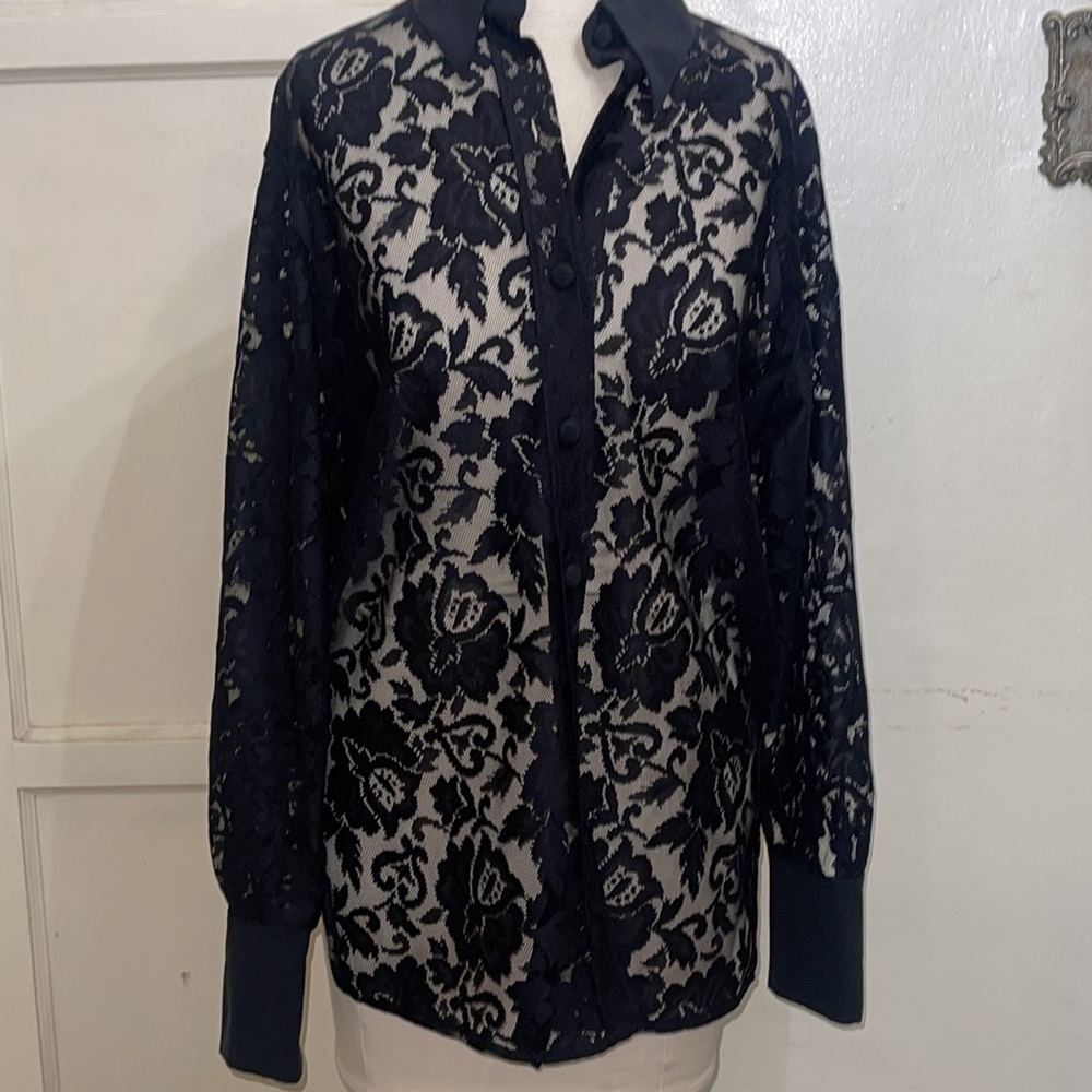 Diane Van Furstenberg Lace Long Sleeves Blouse